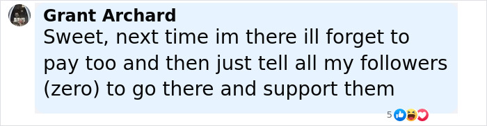 Comment from Grant Archard reacting to Robert Irwin forced to apologize after dining and dashing at an Australian restaurant. Comment from Grant Archard reacting to Robert Irwin forced to apologize after dining and dashing at an Australian restaurant.