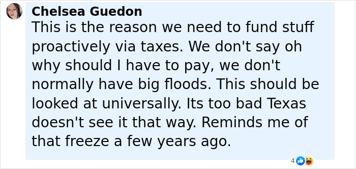 Comment about need for proactive funding and reference to big floods reflecting fear from young flood victim's message. Comment about need for proactive funding and reference to big floods reflecting fear from young flood victim's message.