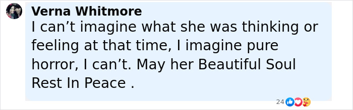 Comment from Verna Whitmore expressing sympathy for Bryan Kohberger's victim and mentioning her beautiful soul. Comment from Verna Whitmore expressing sympathy for Bryan Kohberger's victim and mentioning her beautiful soul.
