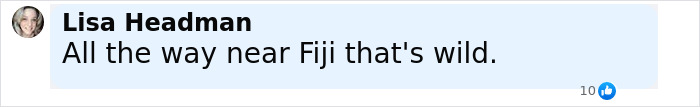Comment from Lisa Headman near Fiji, discussing a discovery related to the Amelia Earhart mystery in satellite images. Comment from Lisa Headman near Fiji, discussing a discovery related to the Amelia Earhart mystery in satellite images.