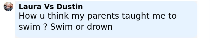 Text message conversation showing a father discussing teaching his child to swim by throwing him to face fears. Text message conversation showing a father discussing teaching his child to swim by throwing him to face fears.