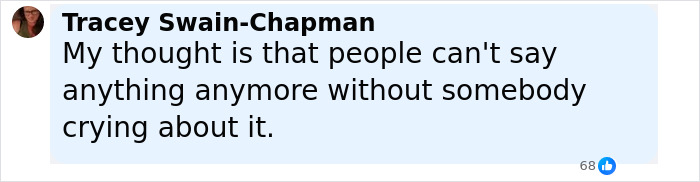 Comment from Tracey Swain-Chapman on social media criticizing backlash against Billie Eilish during Ireland show. Comment from Tracey Swain-Chapman on social media criticizing backlash against Billie Eilish during Ireland show.