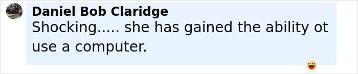 Comment from Daniel Bob Claridge stating she has gained the ability to use a computer, related to Neuralink brain chip technology. Comment from Daniel Bob Claridge stating she has gained the ability to use a computer, related to Neuralink brain chip technology.