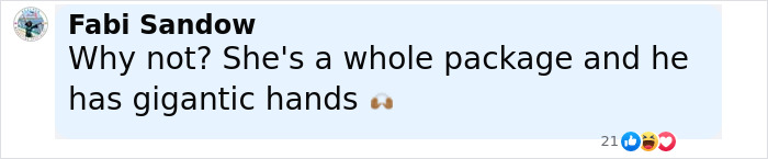 Comment by Fabi Sandow praising Sofía Vergara and Tom Brady's summer romance with humorous reaction emojis. Comment by Fabi Sandow praising Sofía Vergara and Tom Brady's summer romance with humorous reaction emojis.