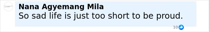 Comment from Nana Agyemang Mila expressing sadness about life being short, related to Olympic medalist skier lightning strike incident. Comment from Nana Agyemang Mila expressing sadness about life being short, related to Olympic medalist skier lightning strike incident.