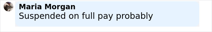 Chat message from Maria Morgan stating suspended on full pay, related to viral HR executive quitting job after marriage reveal. Chat message from Maria Morgan stating suspended on full pay, related to viral HR executive quitting job after marriage reveal.