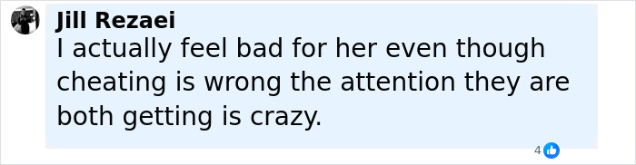 Comment by Jill Rezaei expressing mixed feelings about viral HR executive quitting job after marriage reveal. Comment by Jill Rezaei expressing mixed feelings about viral HR executive quitting job after marriage reveal.
