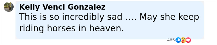 Comment expressing sadness about an 8-year-old’s horse walking behind her hearse with tiny hat and boots after Camp Mystic tragedy. Comment expressing sadness about an 8-year-old’s horse walking behind her hearse with tiny hat and boots after Camp Mystic tragedy.