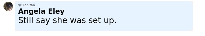 Comment from a social media user named Angela Eley expressing belief that the nurse was set up in a foul play case involving babies. Comment from a social media user named Angela Eley expressing belief that the nurse was set up in a foul play case involving babies.