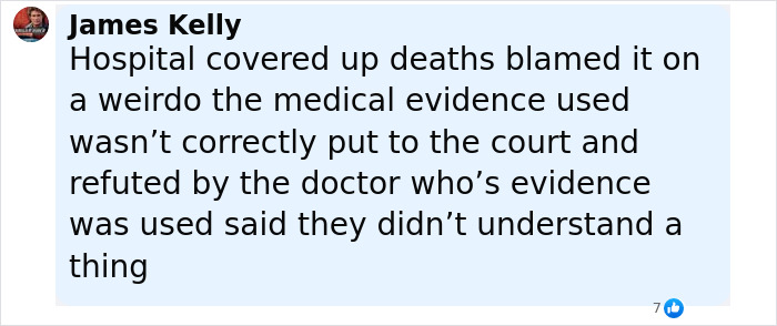 Comment by James Kelly discussing hospital cover-up and disputed medical evidence in nurse foul play suspicion case. Comment by James Kelly discussing hospital cover-up and disputed medical evidence in nurse foul play suspicion case.