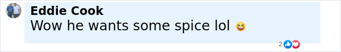 Comment by Eddie Cook saying he wants some spice, reacting humorously to Sofía Vergara’s summer romance with Tom Brady. Comment by Eddie Cook saying he wants some spice, reacting humorously to Sofía Vergara’s summer romance with Tom Brady.