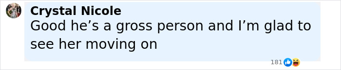 Comment by Crystal Nicole expressing support for Isla Fisher moving on after divorce with a strong message about marriage. Comment by Crystal Nicole expressing support for Isla Fisher moving on after divorce with a strong message about marriage.