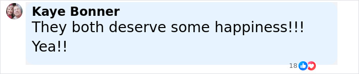 Comment from Kaye Bonner expressing support and happiness for Pamela Anderson dating Liam Neeson after they were spotted together. Comment from Kaye Bonner expressing support and happiness for Pamela Anderson dating Liam Neeson after they were spotted together.