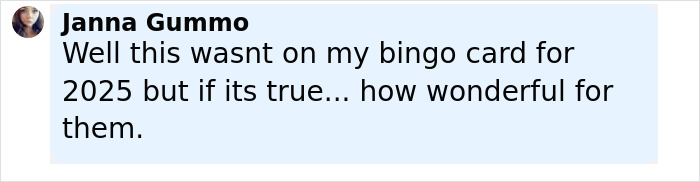 Comment from Janna Gummo expressing surprise and happiness about Pamela Anderson dating Liam Neeson for a while. Comment from Janna Gummo expressing surprise and happiness about Pamela Anderson dating Liam Neeson for a while.