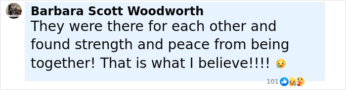 Comment expressing belief in sisters' strength and peace found together after Texas floods tragedy. Comment expressing belief in sisters' strength and peace found together after Texas floods tragedy.