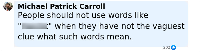 Comment by Michael Patrick Carroll criticizing the misuse of words, related to Gen Z influencer backlash on Pilates and patriarchy claims. Comment by Michael Patrick Carroll criticizing the misuse of words, related to Gen Z influencer backlash on Pilates and patriarchy claims.