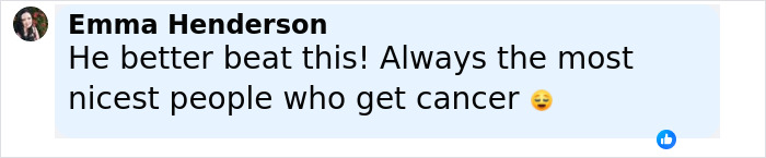 Comment from Emma Henderson expressing support for those facing cancer during difficult moments with kids. Comment from Emma Henderson expressing support for those facing cancer during difficult moments with kids.