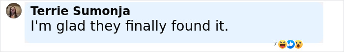 Comment by user Terrie Sumonja expressing relief that the Amelia Earhart mystery clue was finally found. Comment by user Terrie Sumonja expressing relief that the Amelia Earhart mystery clue was finally found.