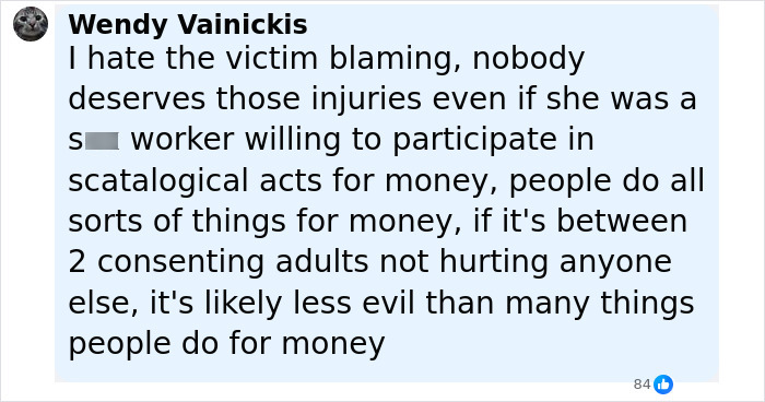 Comment discussing victim blaming and injuries related to a model found with broken limbs and spine on Dubai roadside. Comment discussing victim blaming and injuries related to a model found with broken limbs and spine on Dubai roadside.