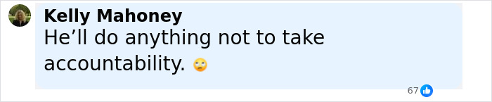 Comment by Kelly Mahoney criticizing Andy Byron for avoiding accountability, related to disgraced CEO planning legal action. Comment by Kelly Mahoney criticizing Andy Byron for avoiding accountability, related to disgraced CEO planning legal action.
