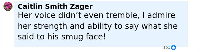 Comment from Caitlin Smith Zager praising the sister of massacre victim Kaylee Goncalves for her strength in confronting Bryan Kohberger. Comment from Caitlin Smith Zager praising the sister of massacre victim Kaylee Goncalves for her strength in confronting Bryan Kohberger.