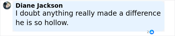 Facebook comment from Diane Jackson expressing doubt about someone's character, relating to Kaylee Goncalves massacre victim sister's statement. Facebook comment from Diane Jackson expressing doubt about someone's character, relating to Kaylee Goncalves massacre victim sister's statement.
