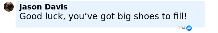 Comment by Jason Davis saying Good luck, you’ve got big shoes to fill with 284 likes, related to Harry Potter fans divided over detail change. Comment by Jason Davis saying Good luck, you’ve got big shoes to fill with 284 likes, related to Harry Potter fans divided over detail change.