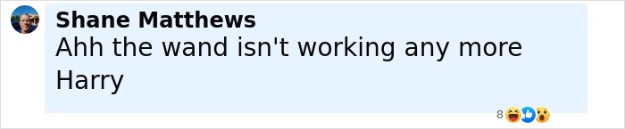 Screenshot of a social media comment by Shane Matthews mentioning a wand not working, related to Twilight intimate scene discussion. Screenshot of a social media comment by Shane Matthews mentioning a wand not working, related to Twilight intimate scene discussion.