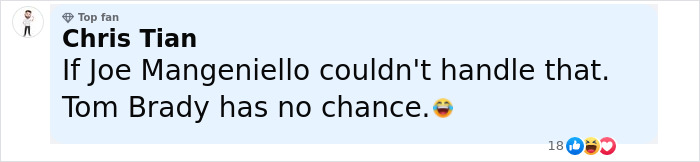Comment from Chris Tian about Tom Brady and Joe Manganiello, mentioning summer romance with Sofía Vergara sparking reactions. Comment from Chris Tian about Tom Brady and Joe Manganiello, mentioning summer romance with Sofía Vergara sparking reactions.