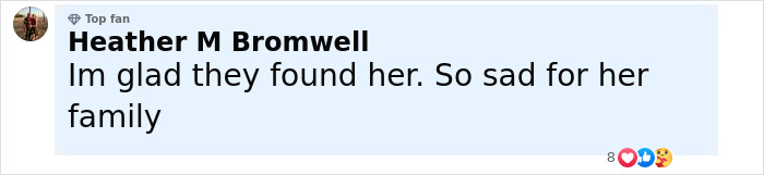 Comment from Heather M Bromwell expressing sadness about the young flood victim and their family’s fear. Comment from Heather M Bromwell expressing sadness about the young flood victim and their family’s fear.
