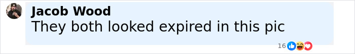 Comment by Jacob Wood saying they both looked expired in this pic, displayed on a light background with reaction emojis below. Comment by Jacob Wood saying they both looked expired in this pic, displayed on a light background with reaction emojis below.