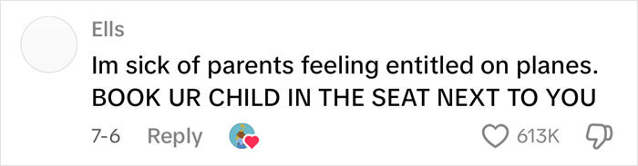 Comment expressing frustration about parents not booking child seats on planes, related to plane passenger incident. Comment expressing frustration about parents not booking child seats on planes, related to plane passenger incident.