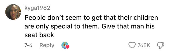 Social media comment criticizing a child sitting on a plane passenger's $300 seat without consent. Social media comment criticizing a child sitting on a plane passenger's $300 seat without consent.
