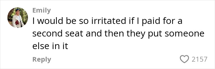 Comment from proud plus-size traveler expressing frustration about booking two airline seats, sparking debate about being selfish Comment from proud plus-size traveler expressing frustration about booking two airline seats, sparking debate about being selfish