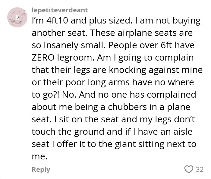 Plus-size traveler explains why she won’t book two airline seats despite small legroom and criticism online. Plus-size traveler explains why she won’t book two airline seats despite small legroom and criticism online.