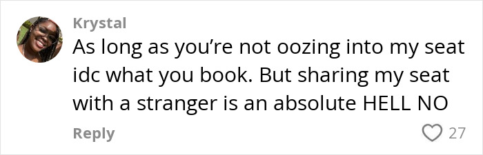 Comment from proud plus-size traveler explaining why she won’t book two airline seats, sparking debate online. Comment from proud plus-size traveler explaining why she won’t book two airline seats, sparking debate online.