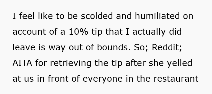 Alt text: Man takes back his tip after waitress loudly shames him over a 10 percent tip at a restaurant. Alt text: Man takes back his tip after waitress loudly shames him over a 10 percent tip at a restaurant.