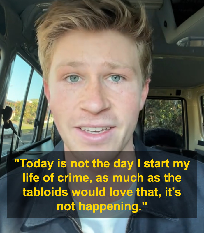 Close-up of Robert Irwin inside a vehicle, addressing dining and dashing rumors at a popular Australian restaurant. Close-up of Robert Irwin inside a vehicle, addressing dining and dashing rumors at a popular Australian restaurant.