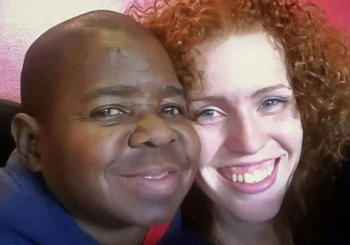 Shannon Price and ex-husband Gary Coleman posing closely together in a casual setting amid media attention. Shannon Price and ex-husband Gary Coleman posing closely together in a casual setting amid media attention.