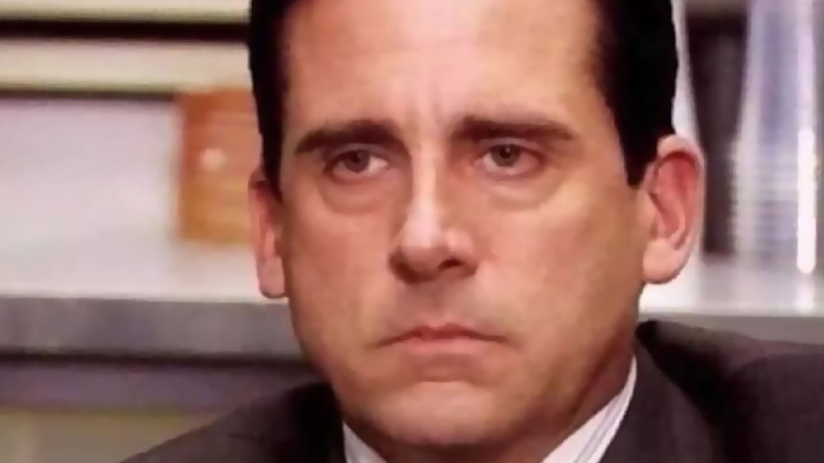 Close-up of a man with a serious expression, illustrating a moment from totally true stories that 100 percent happened.