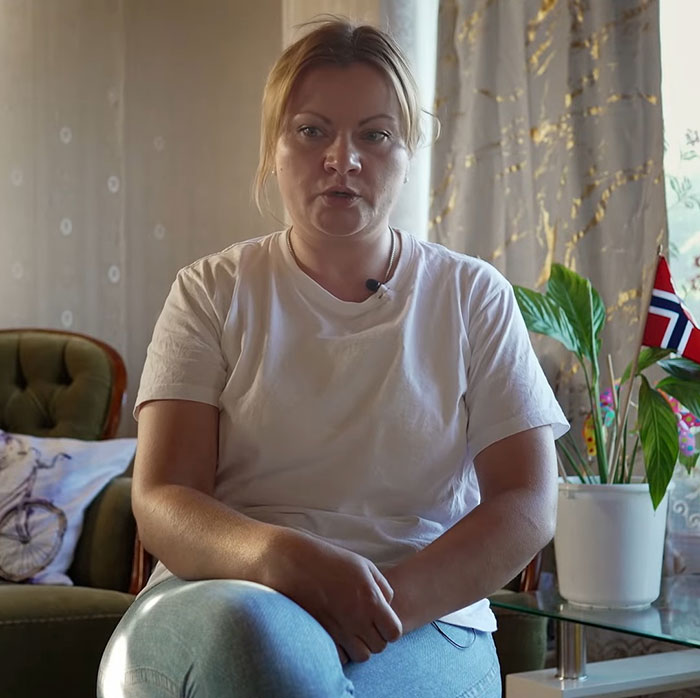 Woman sitting indoors, sharing her story about model found with broken limbs and spine on Dubai roadside. Woman sitting indoors, sharing her story about model found with broken limbs and spine on Dubai roadside.