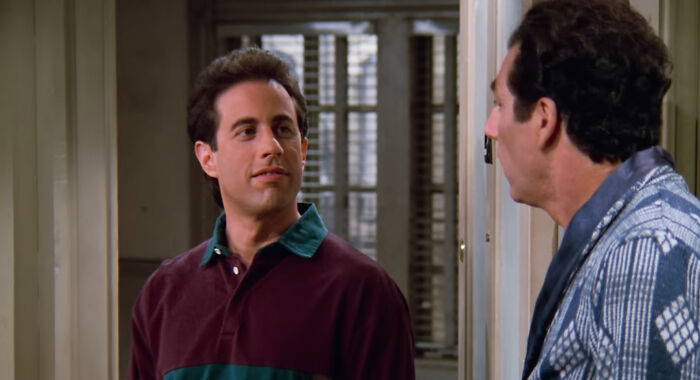 Two men in a casual indoor setting, representing characters from shows with very hard to love characters.