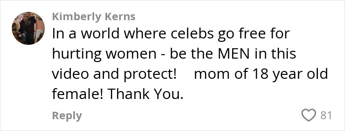 Comment urging men to deliver vigilante justice and protect women after subway platform attack in viral video. Comment urging men to deliver vigilante justice and protect women after subway platform attack in viral video.