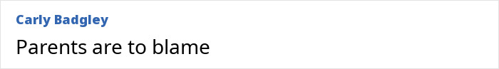 Comment by Carly Badgley stating Parents are to blame, discussing anger over resurfaced case of 17YO mom brutally assassinated by husband. Comment by Carly Badgley stating Parents are to blame, discussing anger over resurfaced case of 17YO mom brutally assassinated by husband.