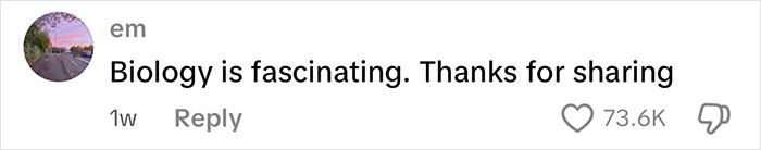 Comment on social media post reading Biology is fascinating, expressing gratitude for sharing, related to intersex woman with XY chromosome. Comment on social media post reading Biology is fascinating, expressing gratitude for sharing, related to intersex woman with XY chromosome.