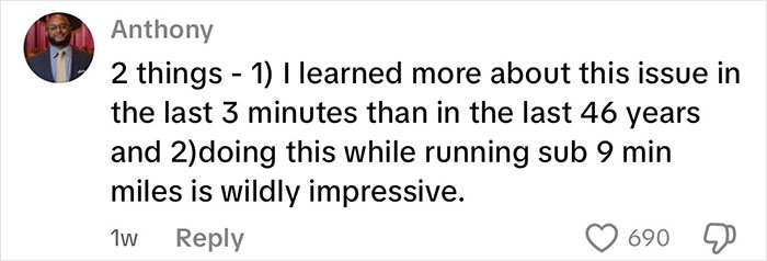 Screenshot of a social media comment highlighting rapid learning about intersex differences and physical endurance achievements. Screenshot of a social media comment highlighting rapid learning about intersex differences and physical endurance achievements.