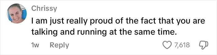 Comment by Chrissy praising someone's ability to talk and run simultaneously, related to intersex woman with XY chromosome. Comment by Chrissy praising someone's ability to talk and run simultaneously, related to intersex woman with XY chromosome.