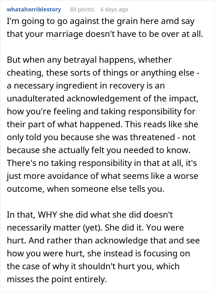 Screenshot of an online comment discussing betrayal and cyber-bullying in family affecting marriage and parental access. Screenshot of an online comment discussing betrayal and cyber-bullying in family affecting marriage and parental access.