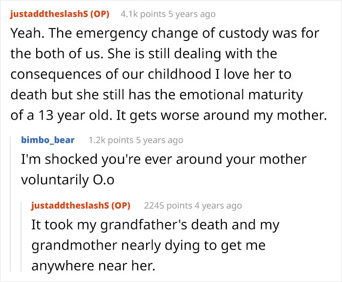 Reddit comments discussing a troubled mom and teen son relationship with emotional challenges and family hardships.