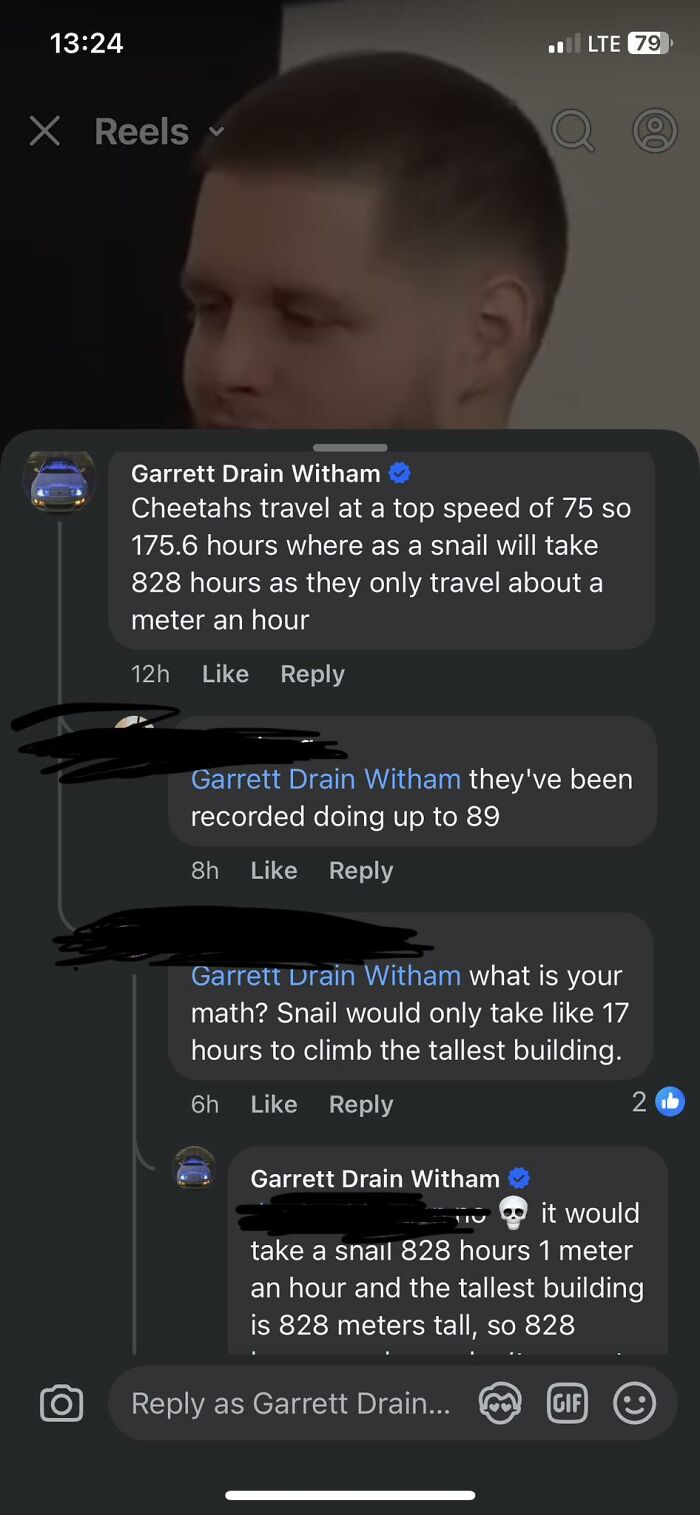 Screenshot of online group comments shaming overconfident know-it-alls incorrectly correcting facts about animal speeds.